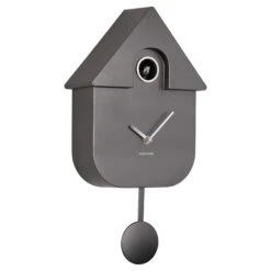 Modern Dark Grey Cuckoo Wall Clock