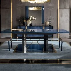 Celeste High Gloss Cobalt Blue 196cm Extending Dining Table