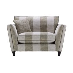 Parker Knoll Harlow Stripe Moss Green Fabric Snuggler Sofa