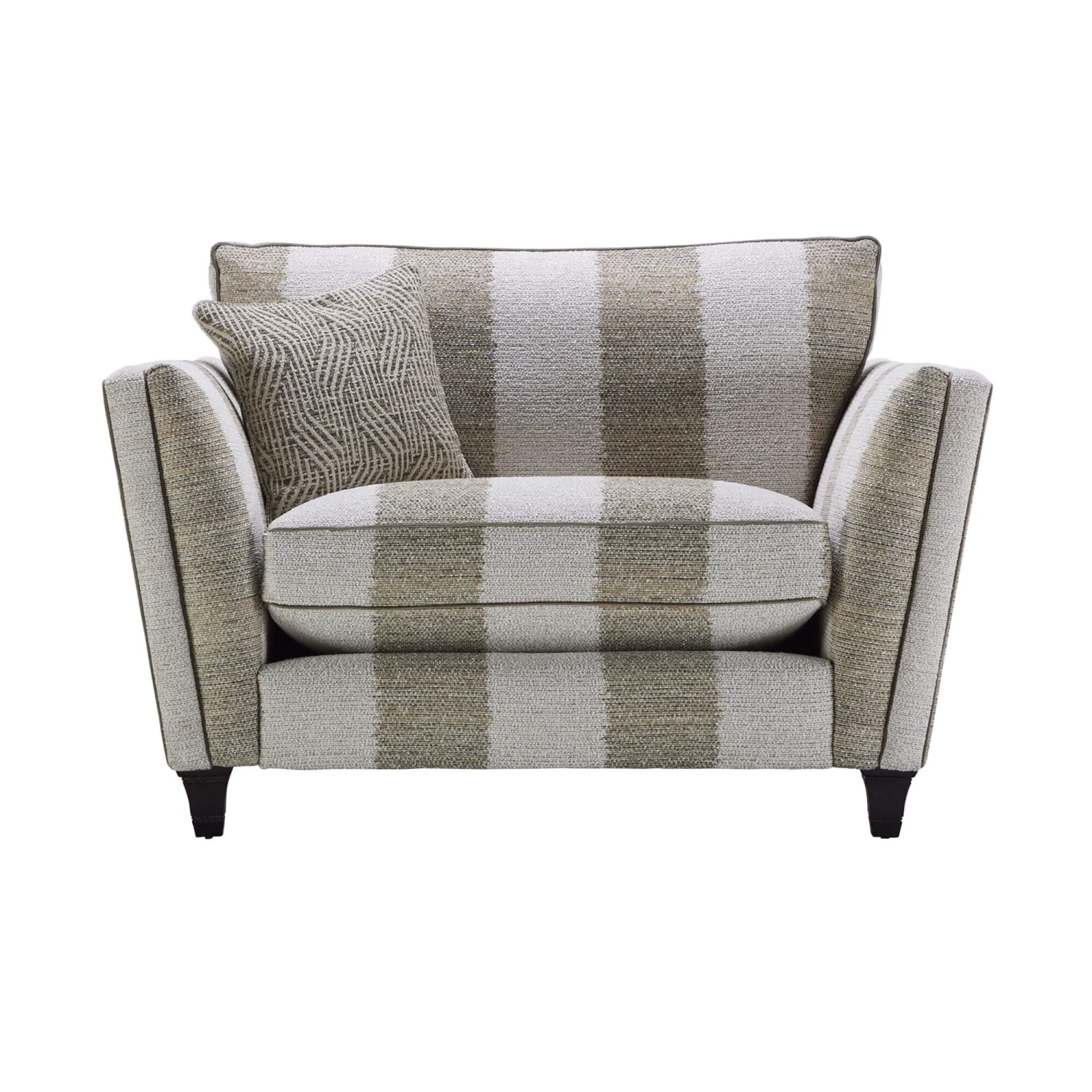 Parker Knoll Harlow Stripe Moss Green Fabric Snuggler Sofa 1 Parker Knoll Harlow Stripe Moss Green Fabric Snuggler Sofa