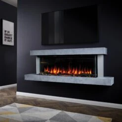 Cento 1420 Slimline Concrete Effect Electric Fireplace