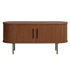 Annika Smoked Oak Slatted Sliding 2 Door TV Lowboard -Housing Units Furniture Store dae68e3158be6f13cf8cccb9b2382e76