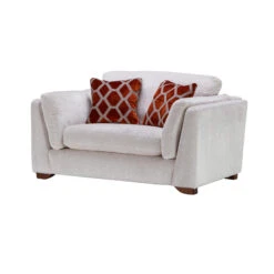 Mackenzie Ivory Chevron Textured Fabric Cuddler Sofa -Housing Units Furniture Store db3403d97c6e598ac1ab2dc24b10e27e