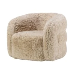 Maya Sand Beige Faux Sheepskin Accent Armchair -Housing Units Furniture Store db54915119b7b055ac6cf4900dd0cb64