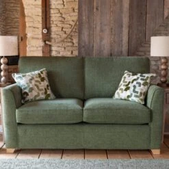 Roxy 2 Seater Green Fabric Sofa Bed
