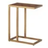 Olivia James Hemingway Mahogany Oak & Gold Side Table