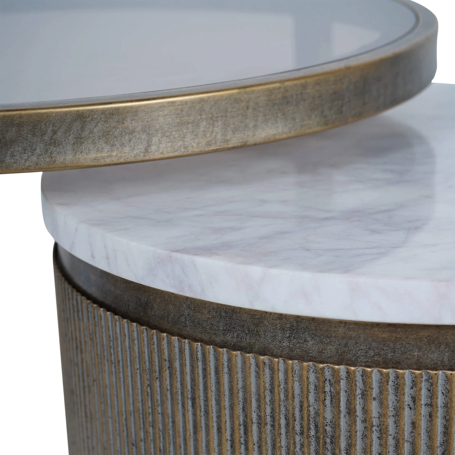 Libra Belvedere Aged Gold Nesting Side Tables 4 Libra Belvedere Aged Gold Nesting Side Tables - Image 4