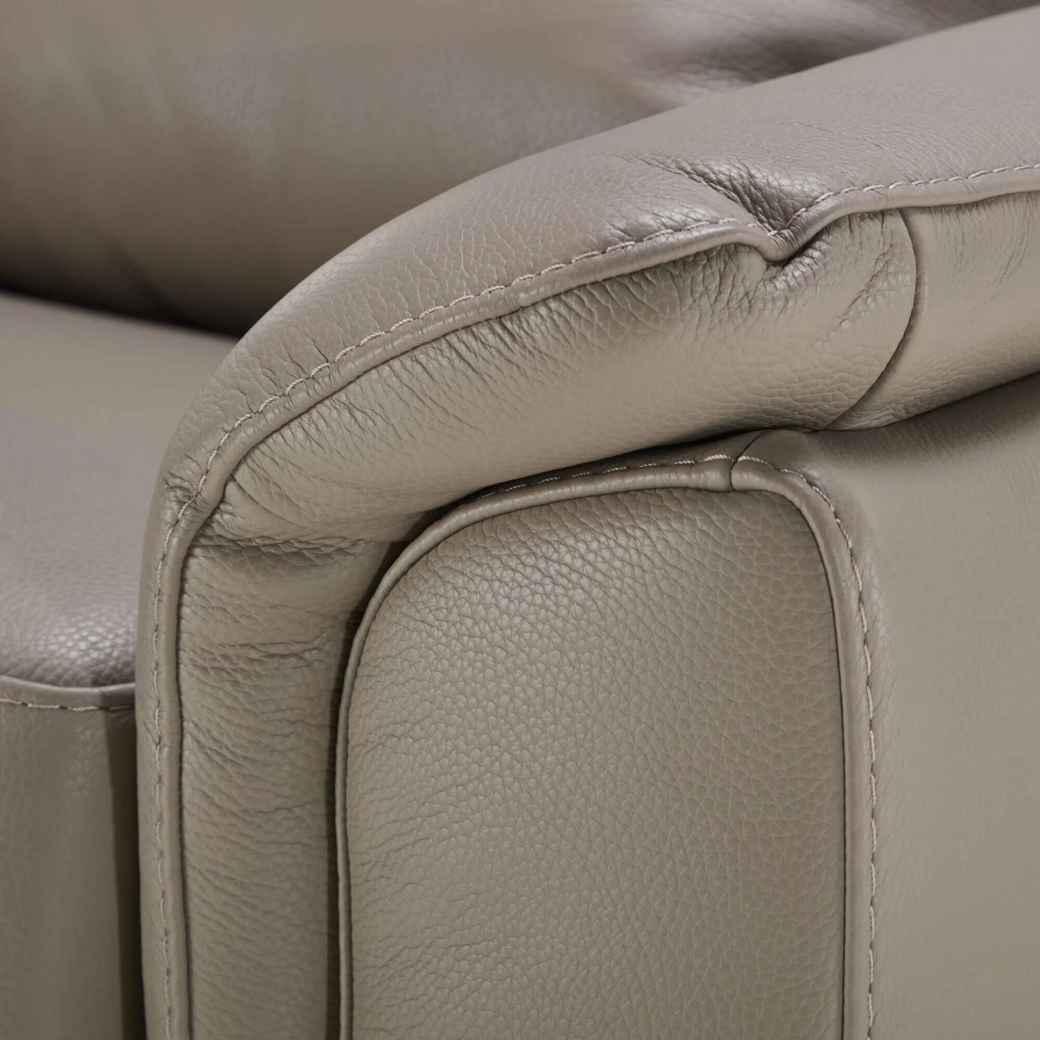 Mario Taupe Leather 3 Seater Sofa 5 Mario Taupe Leather 3 Seater Sofa - Image 5