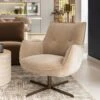Atlas Fawn Fabric Swivel Chair