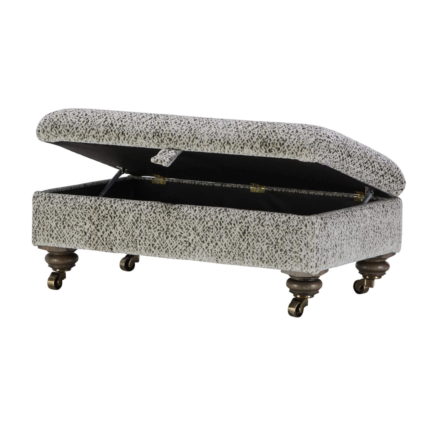 Donna Green Fabric Legged Storage Ottoman 3 Donna Green Fabric Legged Storage Ottoman - Image 3