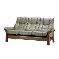 Stressless Windsor High-Back 3 Seater Recliner Sofa In Paloma Shadow Green & Walnut -Housing Units Furniture Store dd0ec8044c058fede0e6fa26b9ea894b