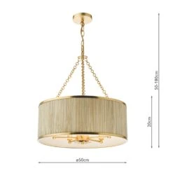 Fenella Gold & Seagrass 5 Light Pendant -Housing Units Furniture Store dd4d85611af6f1ab90dca2b673b1f5be