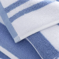 Reversible Stripe Blue Cotton Hand Towel -Housing Units Furniture Store deb879ed9f378b53b762862dded6be82 3
