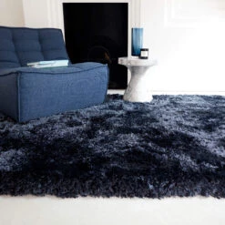 Plush Shaggy Navy 140cm X 200cm Rug