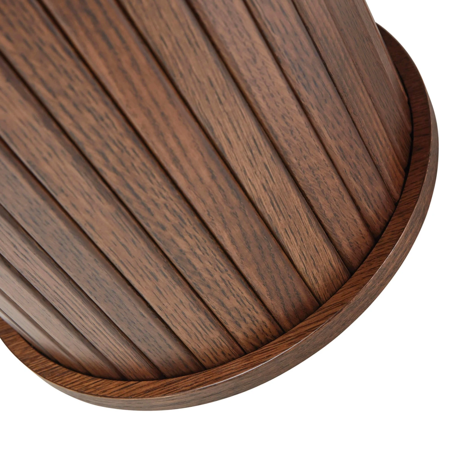 Annika Smoked Oak Slatted Round Side Table 5 Annika Smoked Oak Slatted Round Side Table - Image 5