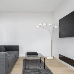 Lounge White 5 Arm LED Floor Lamp