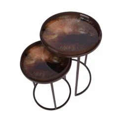 Libra Golden Burst Set Of 2 Side Tables With Removable Trays -Housing Units Furniture Store e101837c709e8d98bdd85591fdace08e