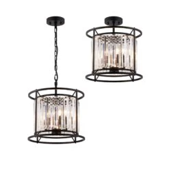 Samraat Satin Black & Crystal 3 Light Pendant -Housing Units Furniture Store e1437ae684ff561a3968162f4bc53988 1