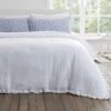 Bianca Soft Washed Frill 220cm X 230cm White Bedspread