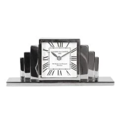 PACIFIC Chrome Art Deco Table Clock