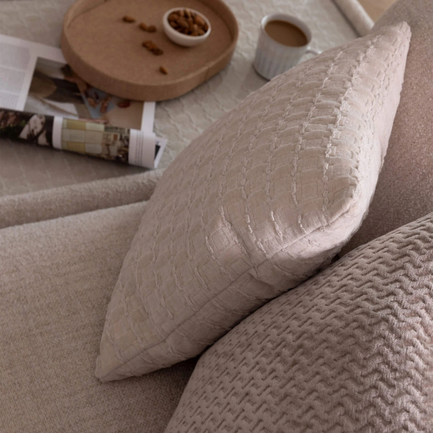 Naxos Large Tyne Natural Fabric Open End Left Arm Corner Group With Rectangular Table & Footstool 11 Naxos Large Tyne Natural Fabric Open End Left Arm Corner Group With Rectangular Table & Footstool - Image 11