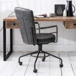 Casey Grey Faux Leather Office Chair