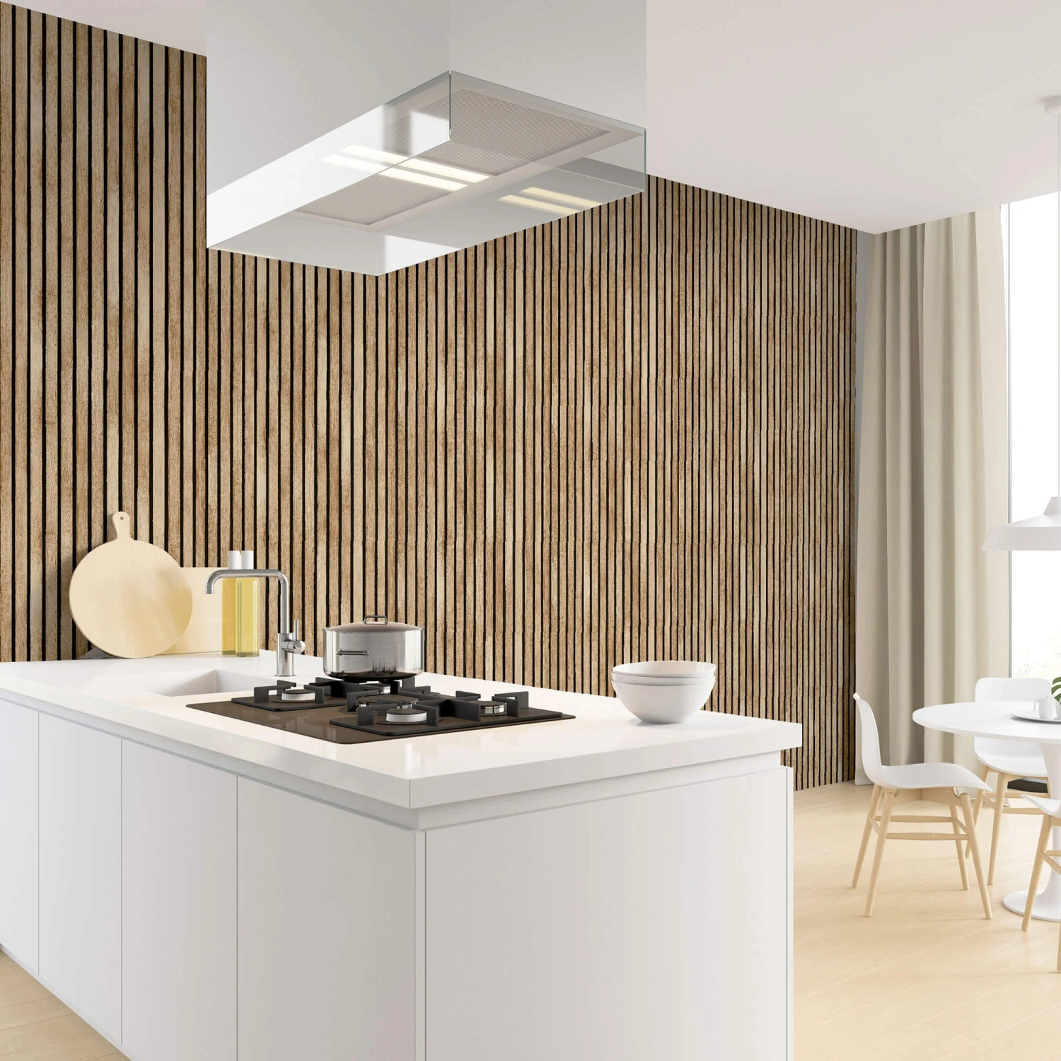 Wood Slats Natural Wallpaper 4 Wood Slats Natural Wallpaper - Image 4