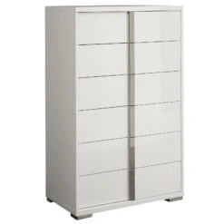 Rosso High Gloss White 6 Drawer Chest Of Drawers