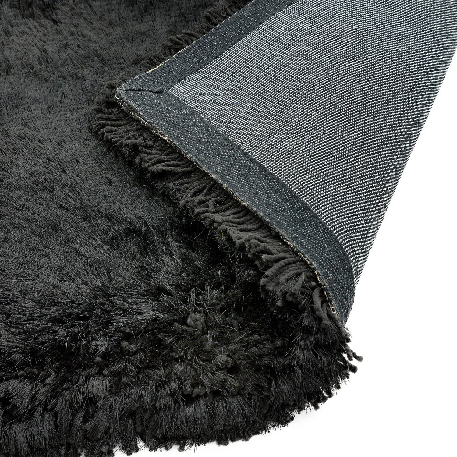 Plush Shaggy Black 120cm X 170cm Rug 5 Plush Shaggy Black 120cm X 170cm Rug - Image 5