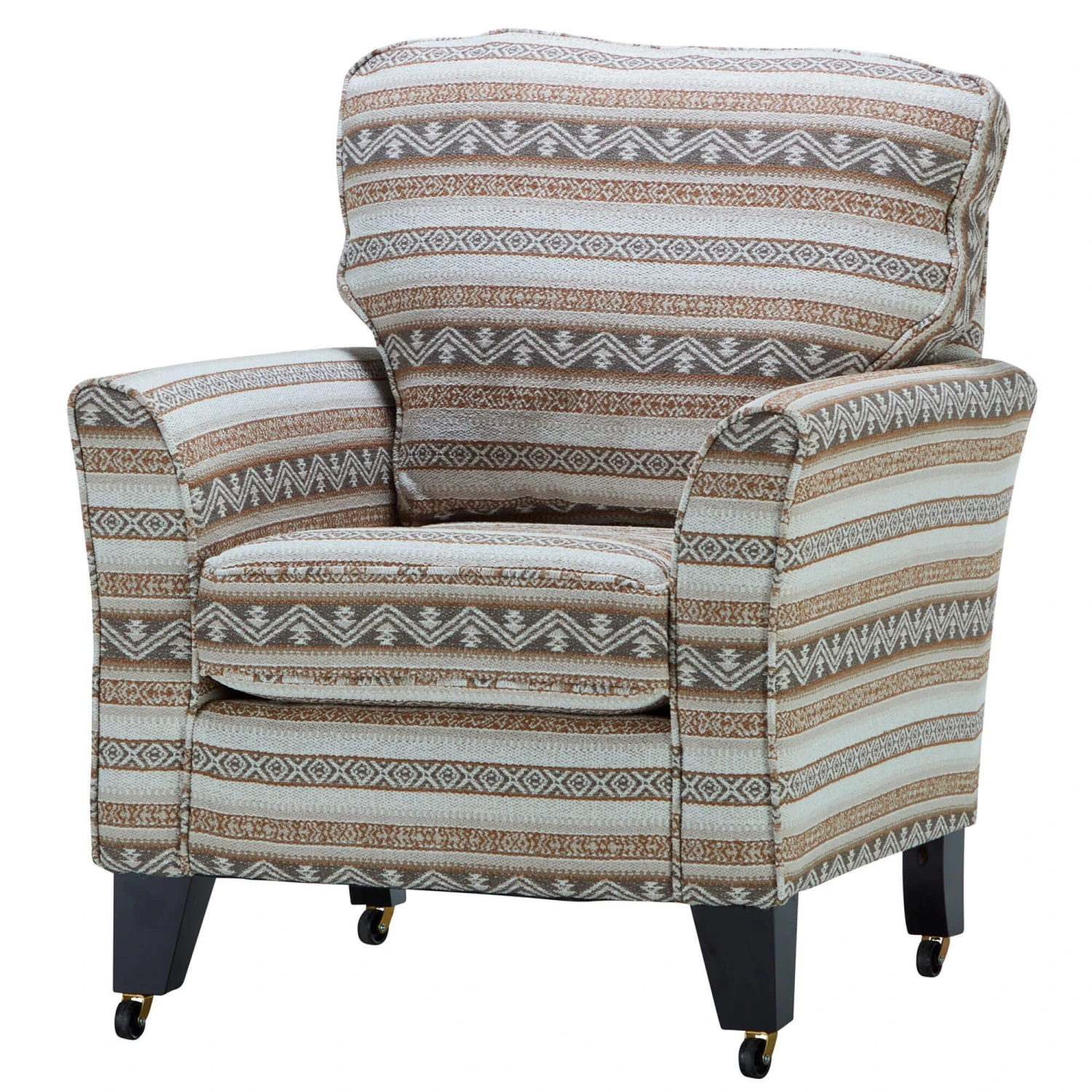 Greta Toffee Stripe Fabric Accent Chair 1 Greta Toffee Stripe Fabric Accent Chair