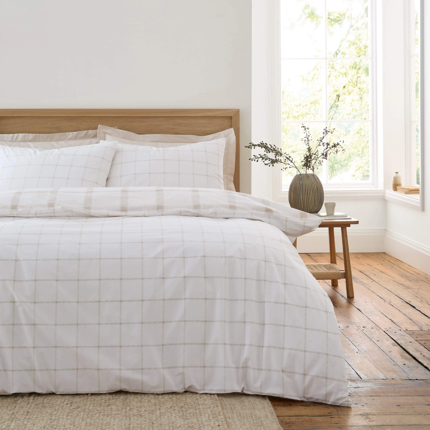 Oxton Check Natural Superking Duvet Set 3 Oxton Check Natural Superking Duvet Set - Image 3