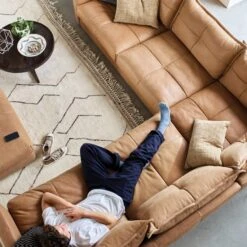 Alexander & James Tod Camel Leather Corner Group 11 Alexander & James Tod Camel Leather Corner Group -Housing Units Furniture Store e57b1b35f2f13140b649720e49677c81