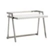 Belford White Glass Top Office Desk