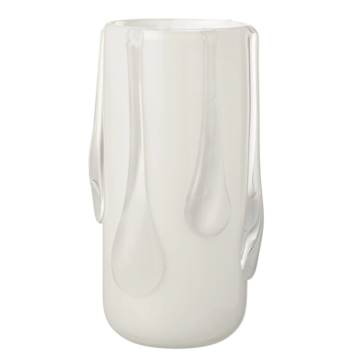 Large White Drippy Glass Vase 2 Large White Drippy Glass Vase - Image 2