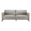 Lariano Light Grey Leather 3 Seater Sofa