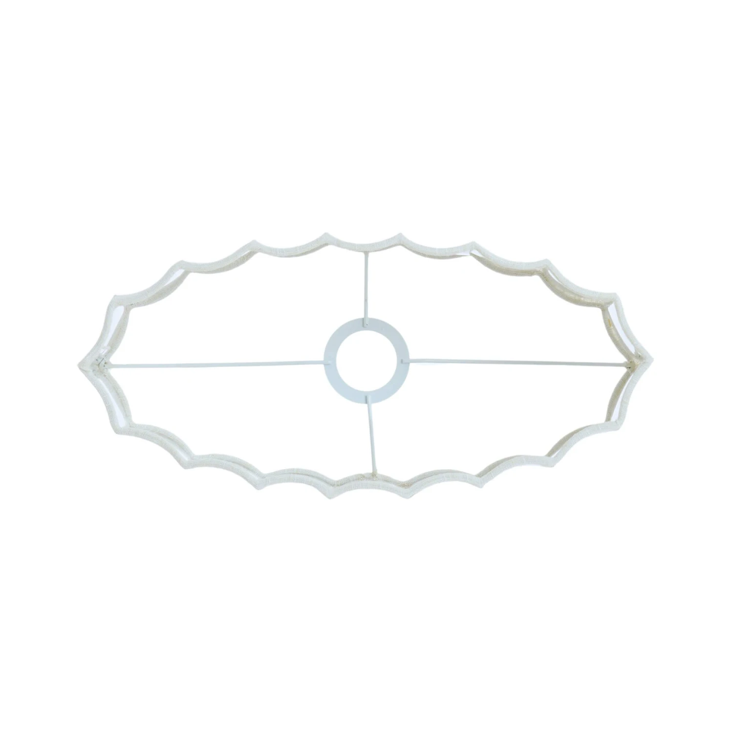 Sculpted Linen Cream Oval Straight Slim 38cm Shade 4 Sculpted Linen Cream Oval Straight Slim 38cm Shade - Image 4