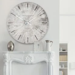 Thomas Kent Starburst Silver Grand Wall Clock