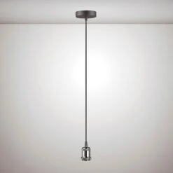 Hipsa 1.5m Black Pendant Light Cable And Bracket