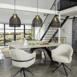 Black Rattan Cloche Pendant Shade