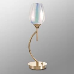 Delia French Gold Table Lamp With Iridescent Wine Glass Shade -Housing Units Furniture Store e897022ed0b303fa3980882142c20ca5