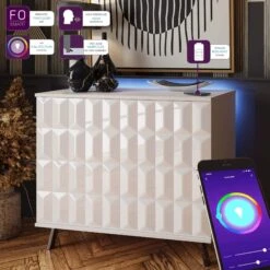 Frank Olsen Elevate White LED & Wireless Charging Small Sideboard 12 Frank Olsen Elevate White LED & Wireless Charging Small Sideboard -Housing Units Furniture Store e90d648c5d4b17b9afbb2355ceb1f8a0