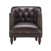 At The Helm Henson Dark Brown Leather Accent Chair
