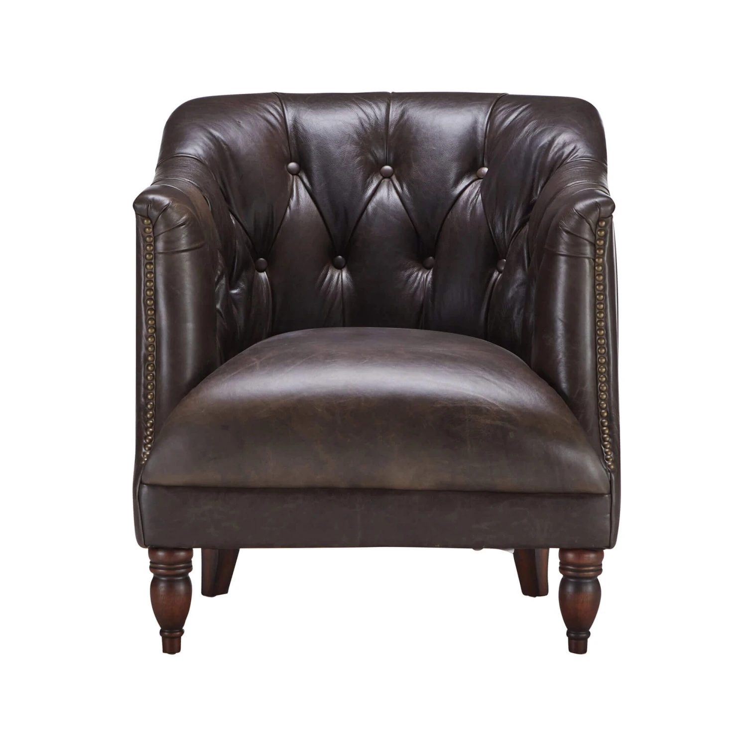 At The Helm Henson Dark Brown Leather Accent Chair 1 At The Helm Henson Dark Brown Leather Accent Chair