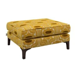 Orla Kiely Arklow Climbing Daisy Sunflower Velvet Footstool
