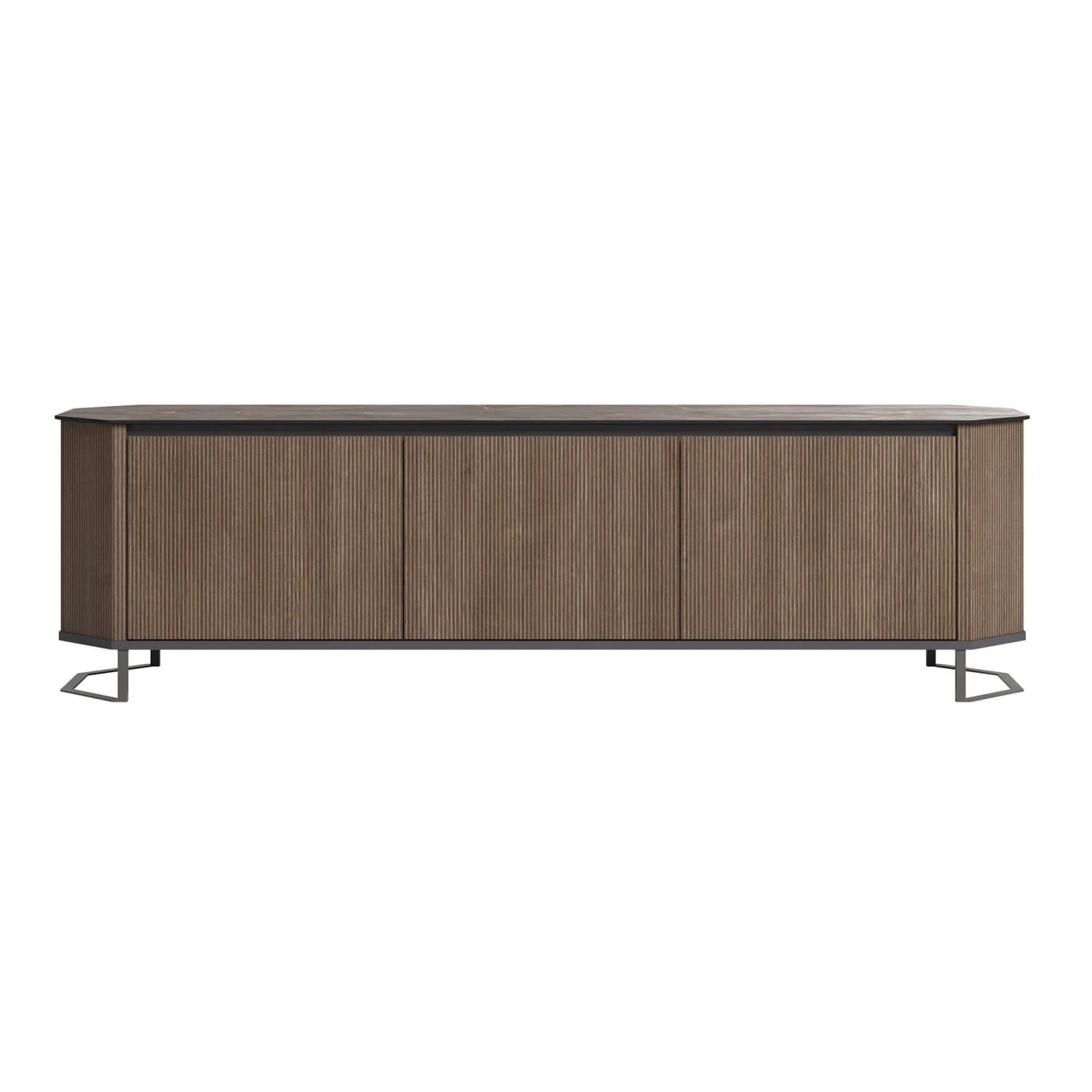 Oratino Ribbed Wood TV Unit 2 Oratino Ribbed Wood TV Unit - Image 2