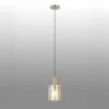 Lino Ribbed Light Gold & Amber Narrow Line Pendant Light