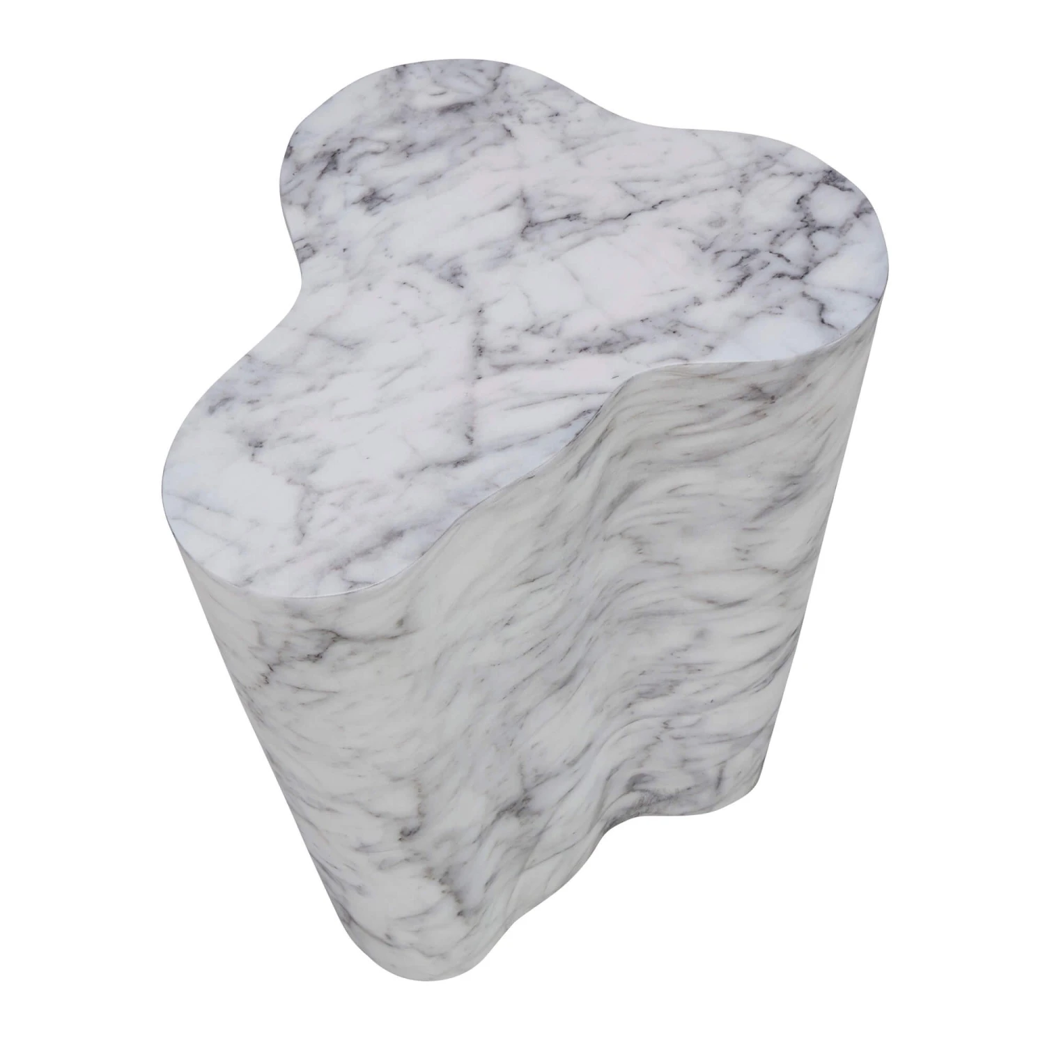 Cassian White Marble Effect Side Table 5 Cassian White Marble Effect Side Table - Image 5