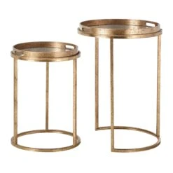 Libra Vienna Atlas Set Of 2 Side Tables In Antique Gold -Housing Units Furniture Store ebee72b8880055dc661075e97c35b230