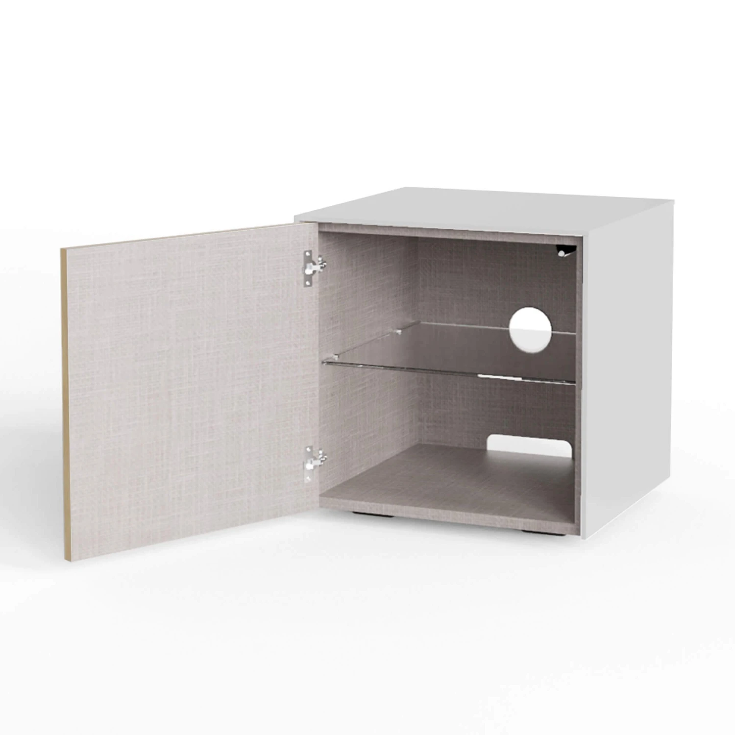 Frank Olsen Intelligent White Gloss & Oak Side Table 2 Frank Olsen Intelligent White Gloss & Oak Side Table - Image 2