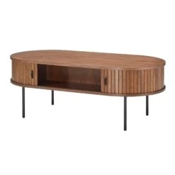 Annika Smoked Oak Slatted Sliding 2 Door Coffee Table -Housing Units Furniture Store edccd1b52c5e183ac210ea13fdf2ea15 1
